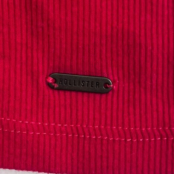 VTG Y2K Hollister Womens Ribbed Henley Top Size XS Red Bella Swan Elena Gilbert - Picture 4 of 6